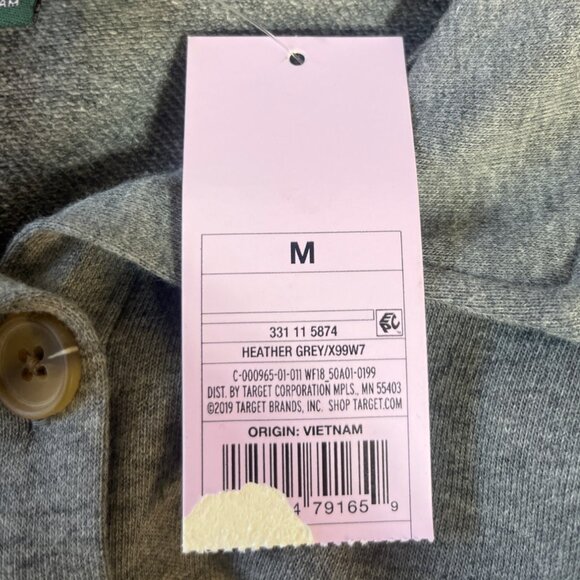 Wild Fable Cropped Polo Shirt Womens Medium Gray New Long Sleeve Collared - Picture 7 of 8